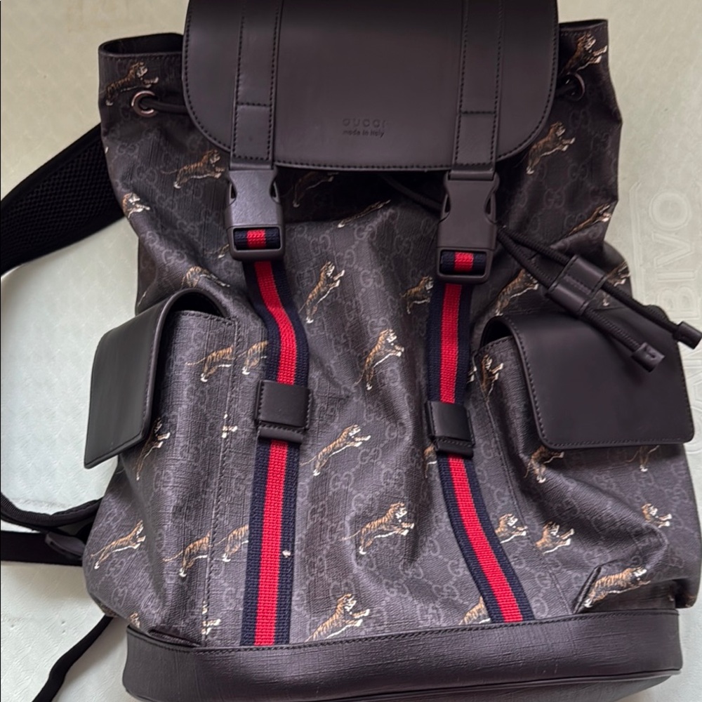 Gucci Black and Red Luxury Backpack